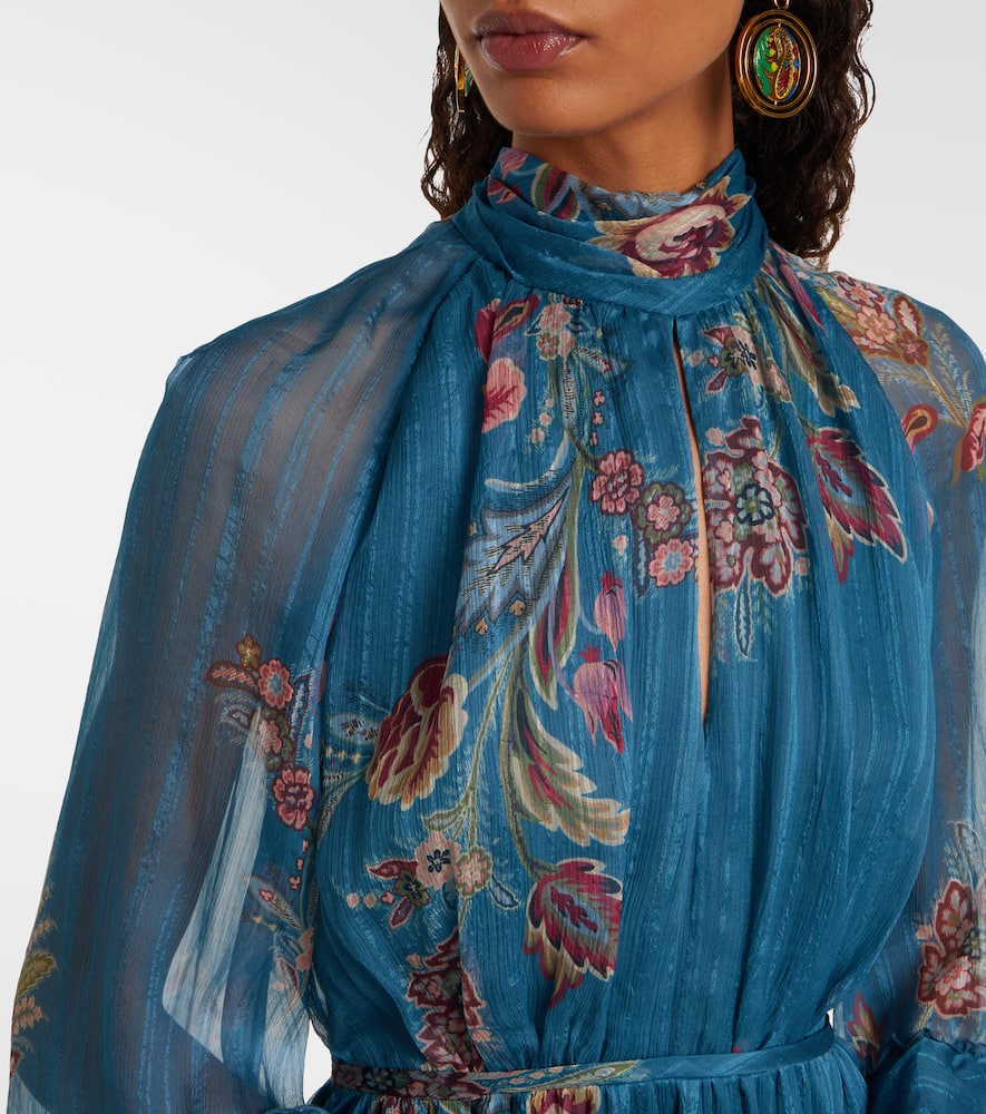 Paisley silk chiffon gown