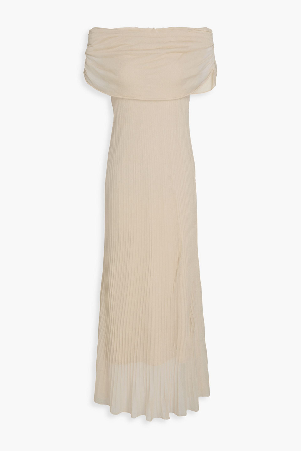 Laurelle off-the-shoulder ribbed-knit maxi dress - Neutral - S