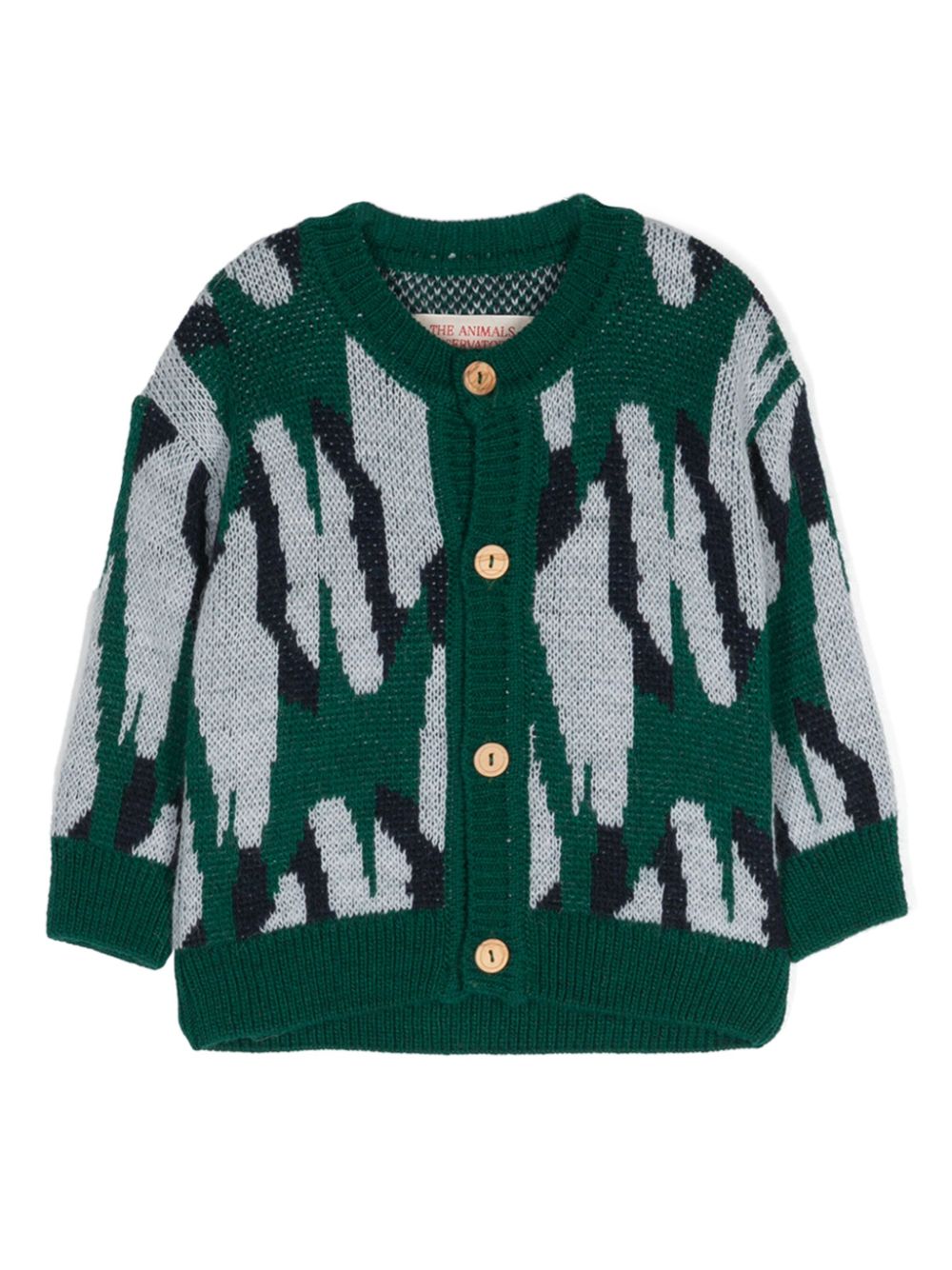 Serval jacquard cardigan - Green