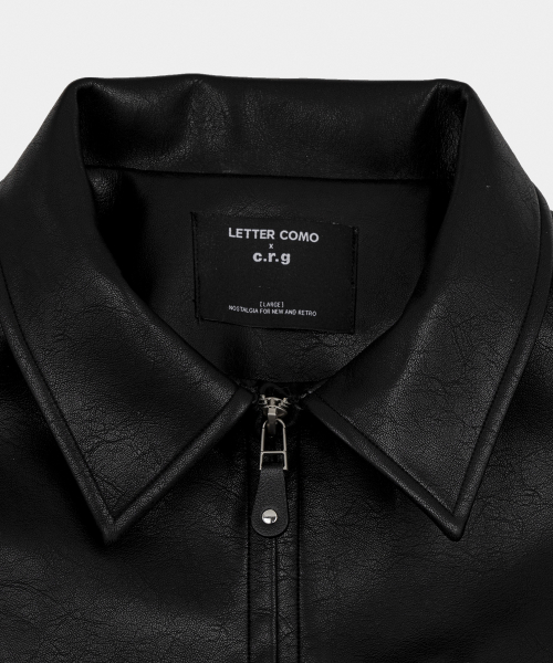 Chest Leather Jacket Black