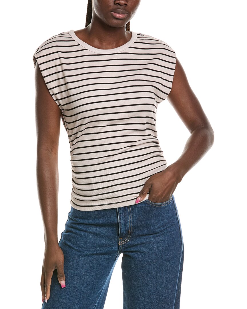 Joni Crewneck Power Shoulder Top