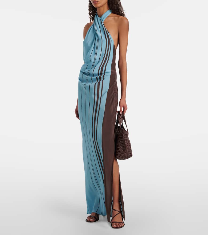 Rioja striped silk crêpe maxi dress