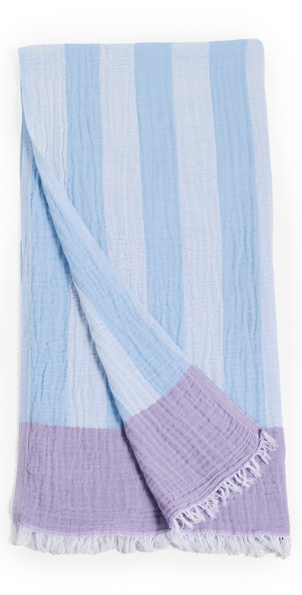 Stripe Turkish Towel Pale Blue/Cream/Lilac One Size