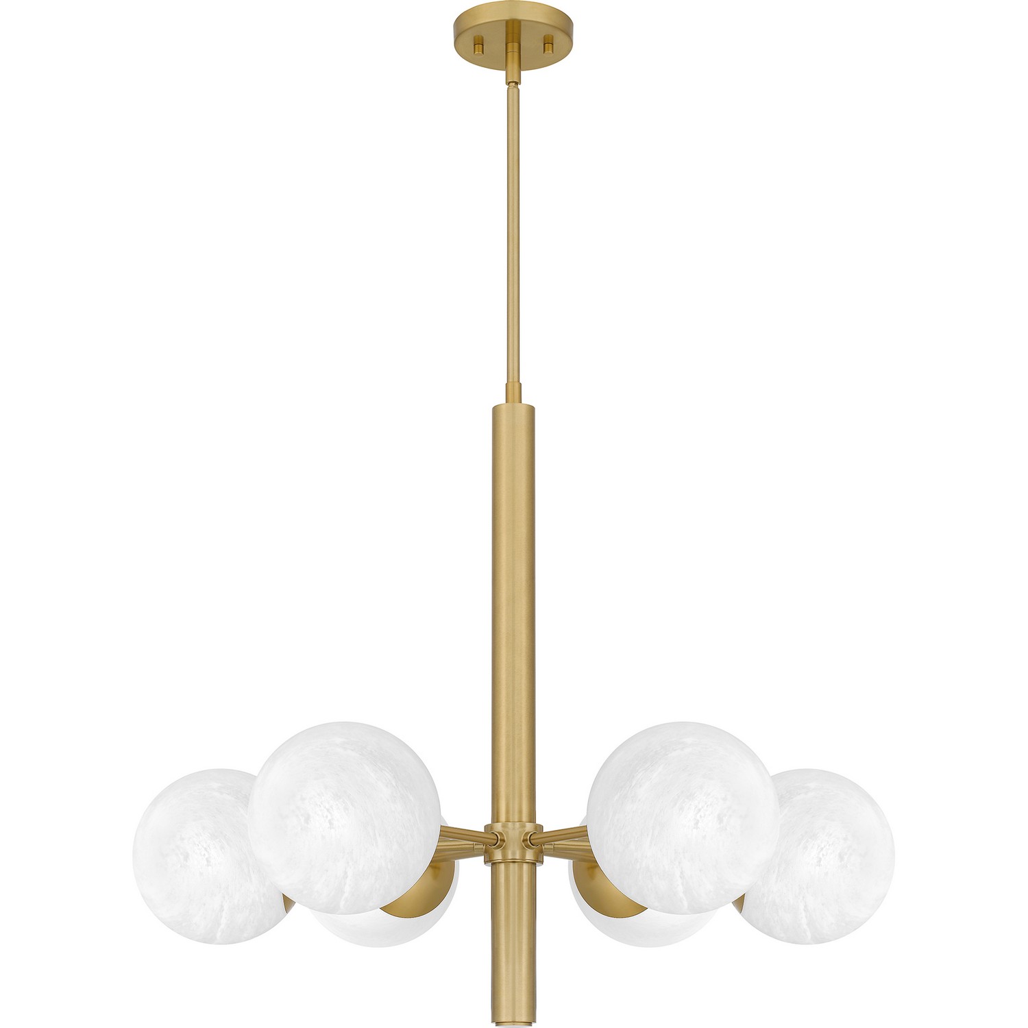 Aged Brass Six Light Chandelier from the Solei Collection