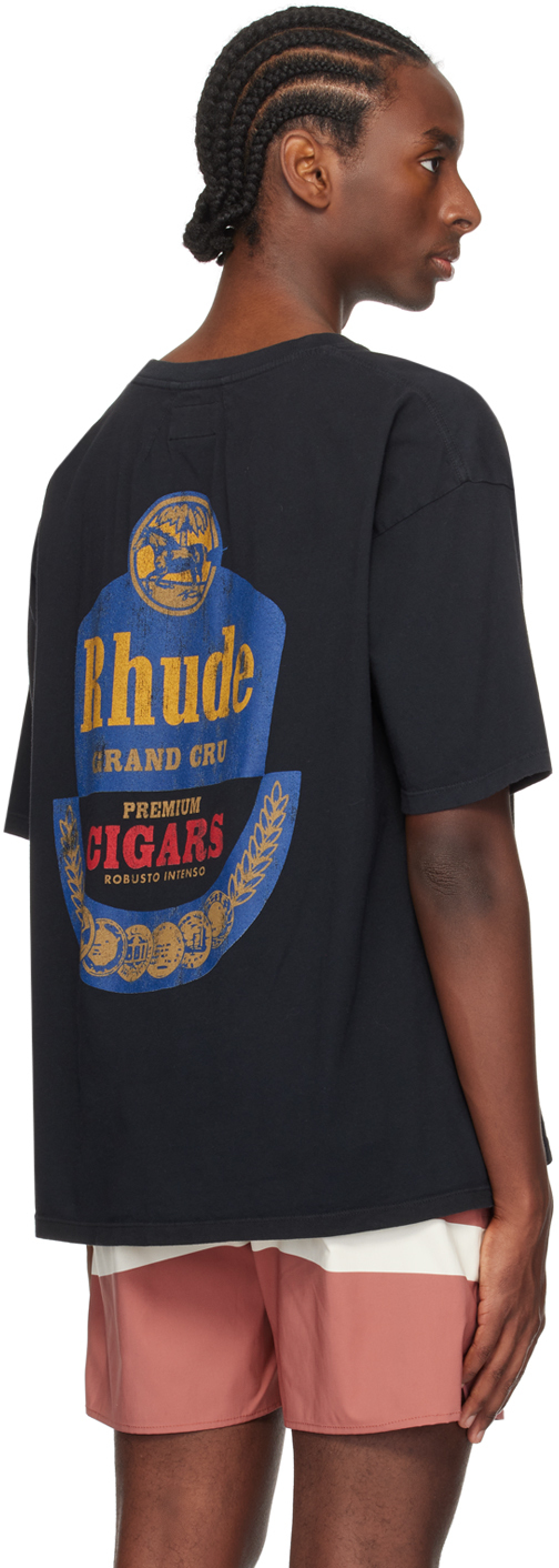 Rhude SSENSE Exclusive Black 'Grand Cru' T-Shirt
