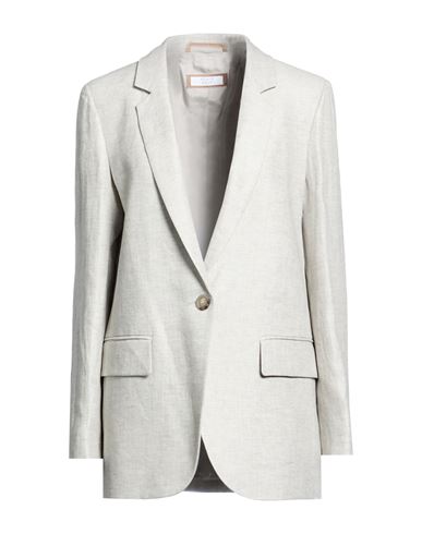 Easy Woman Blazer Grey Size 6 Linen
