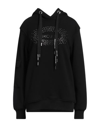 M. c.u. Marco Cassese Union Woman Sweatshirt Black Size XS Cotton, Swarovski Crystal