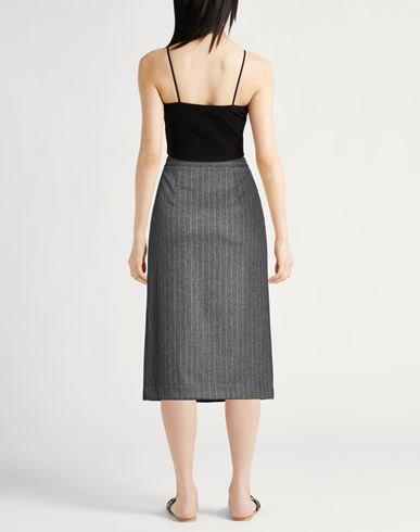 Woman Midi skirt Grey Size 4 Wool, Cashmere, Elastane