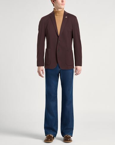 Man Blazer Burgundy Size 42 Polyamide, Elastane