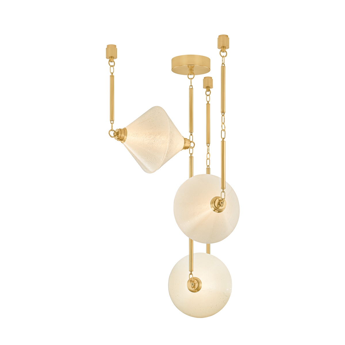 Vintage Polished Brass LED Chandelier from the Solara Collection