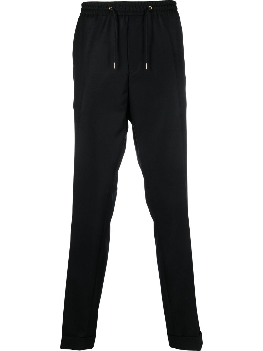 Drawstring tapered trousers - Black