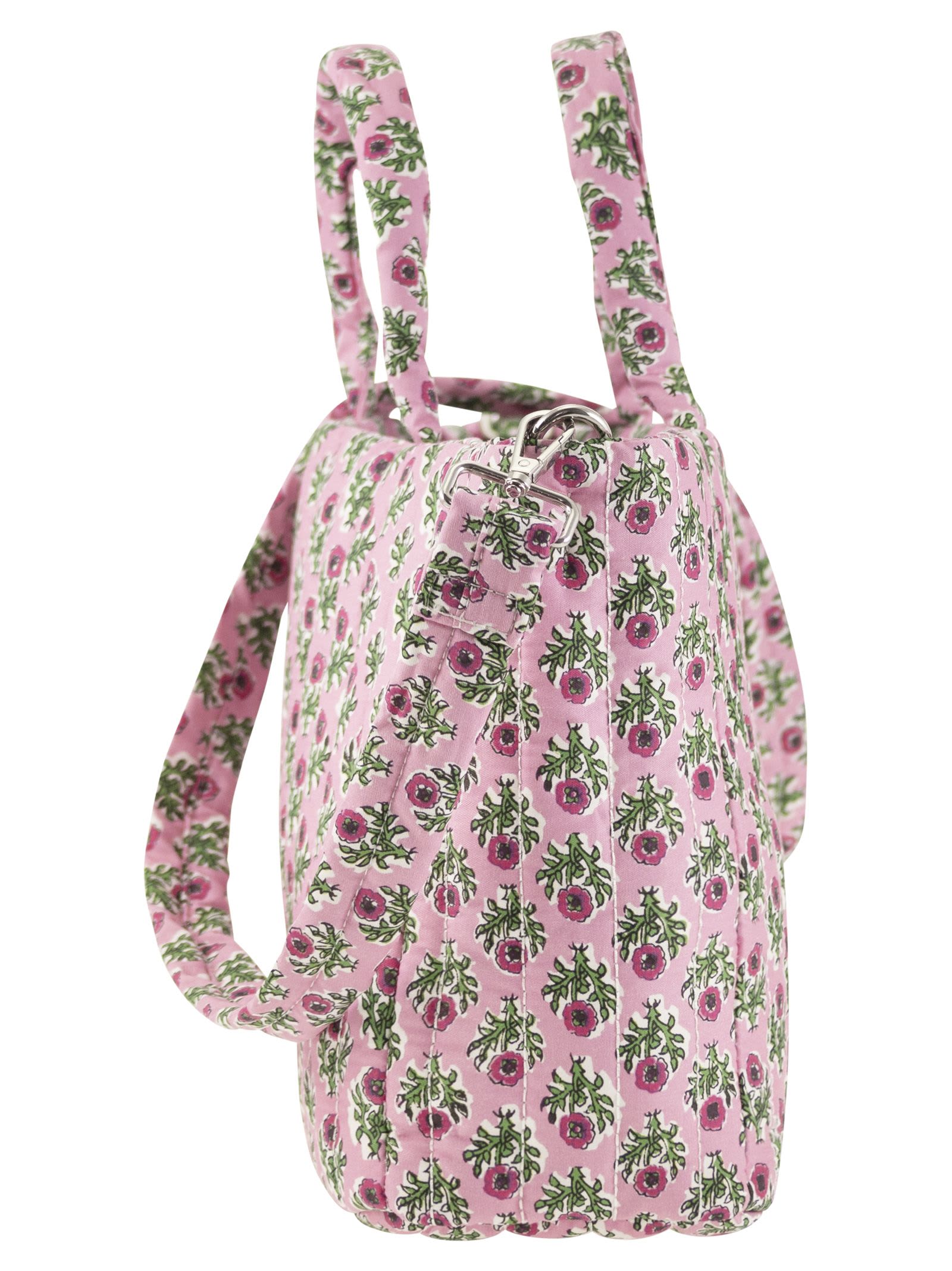 Soft Tote Mid Quilted Bag With Flowers