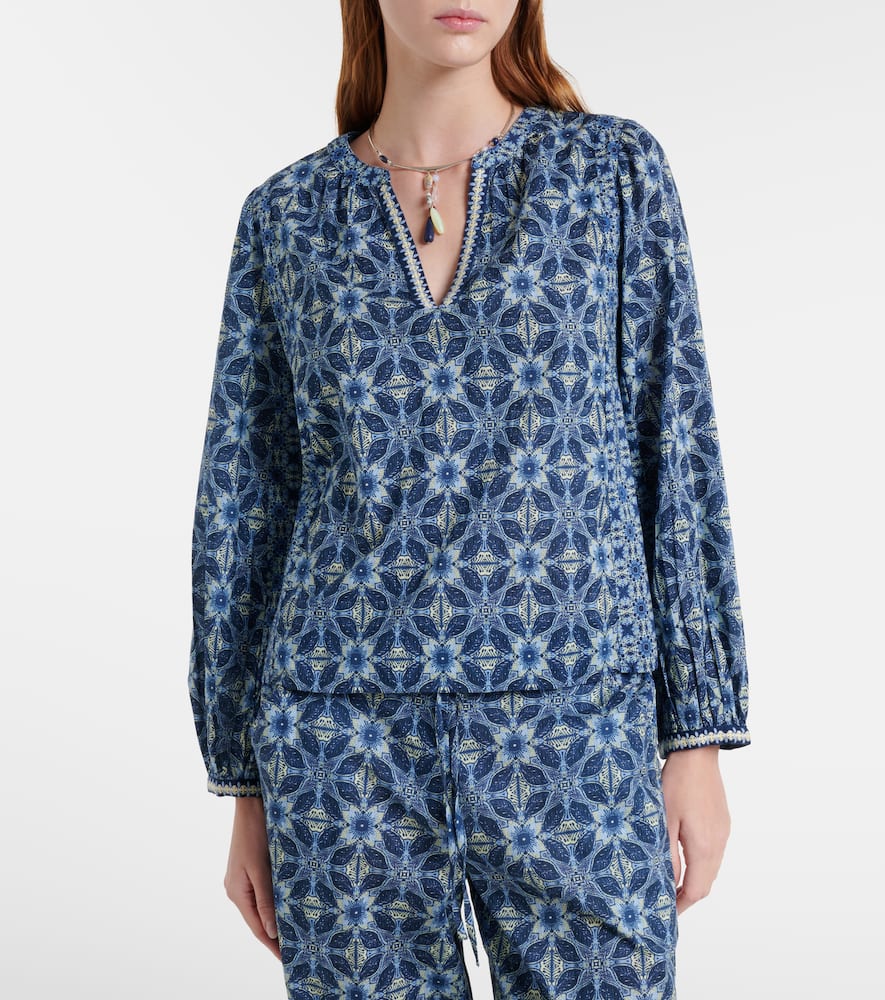 Claudie printed cotton blouse