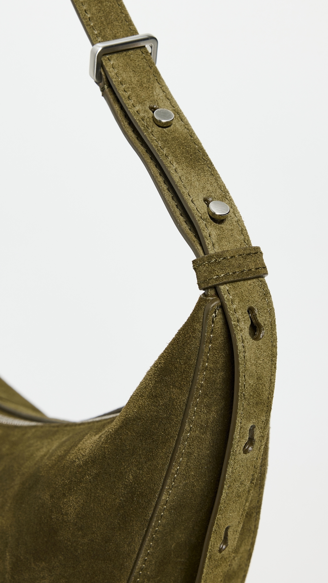 Slide Bag in Soft Suede Olive One Size