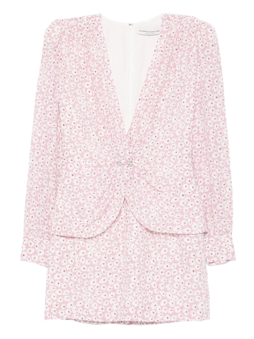 Floral-print mini dress - Pink