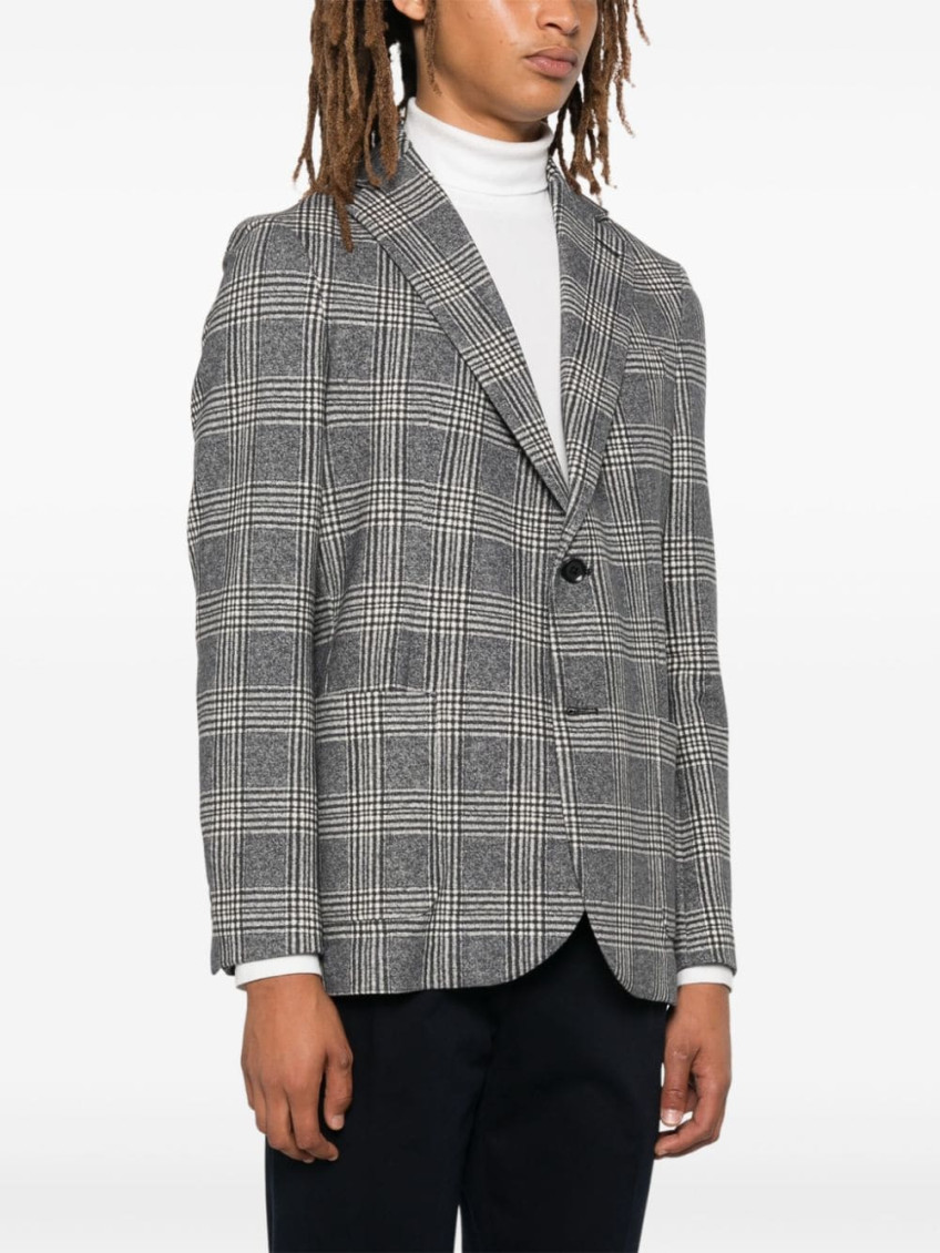 Check Patter Buttoned Blazer