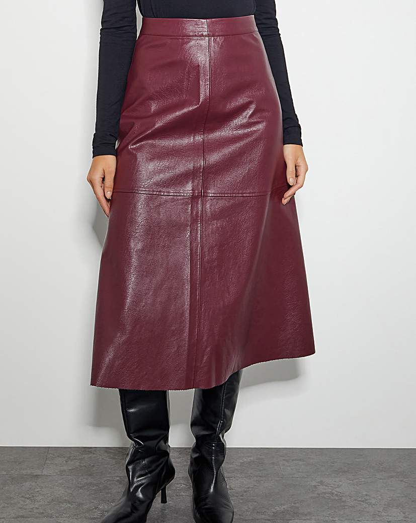 Monsoon Pippa Faux Leather Midi Skirt