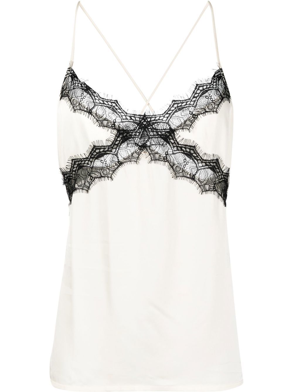 Lace-trimmed camisole top - Neutrals