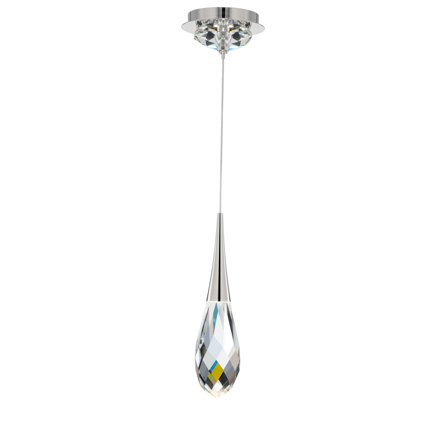 Hibiscus 1-Light LED Mini Pendant in Polished Nicke
