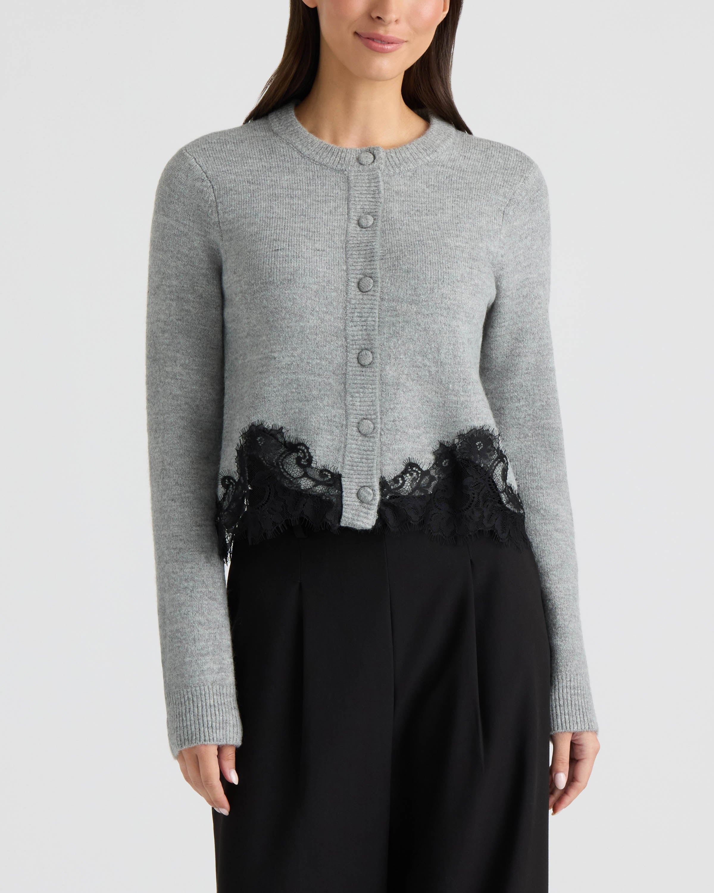 Women's Cardigan with Lace Detail