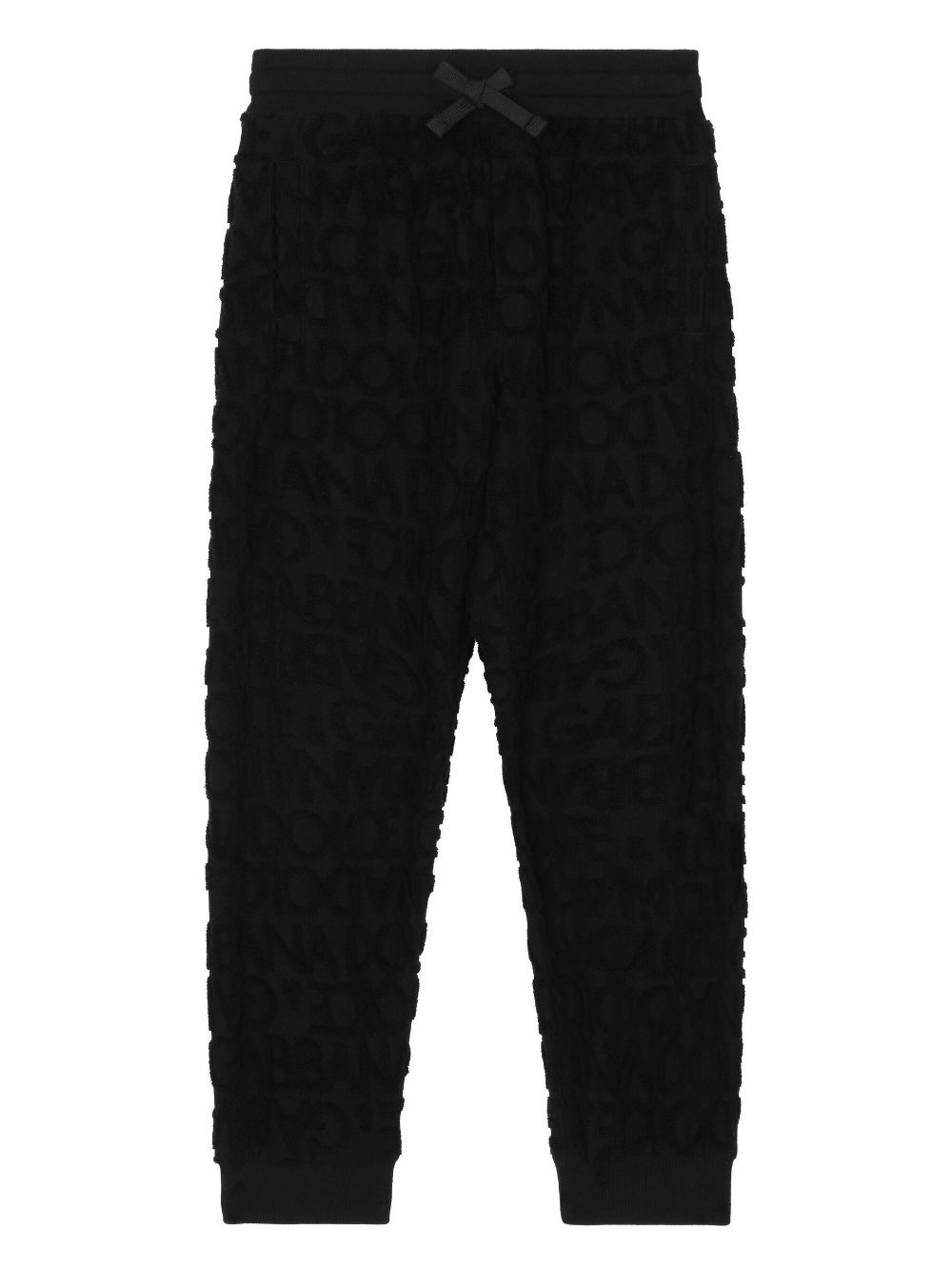 Monogram-jacquard drawstring track pants - Black