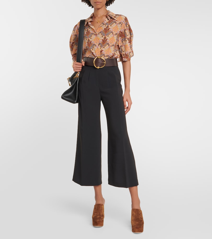 High-rise wide-leg pants