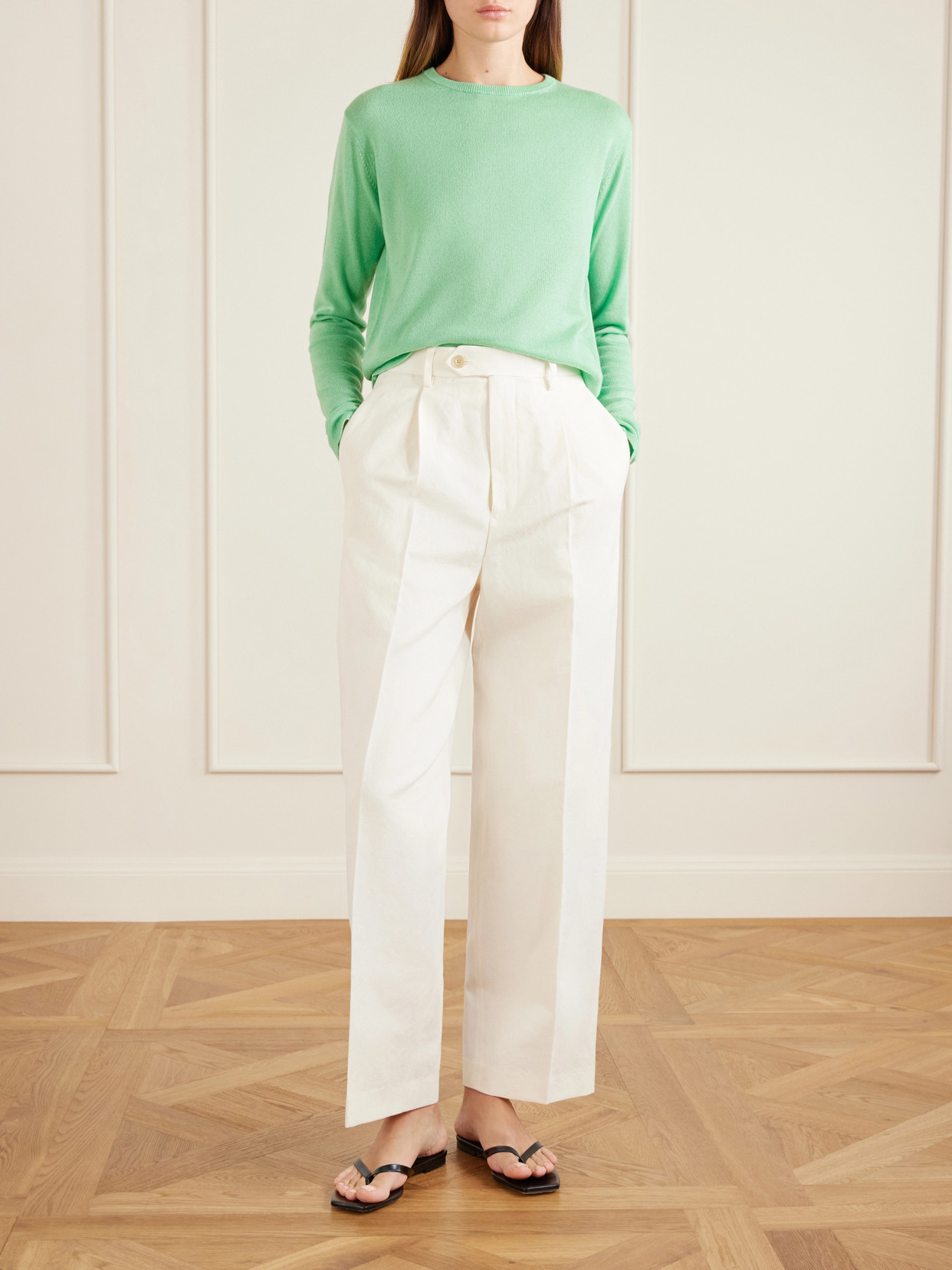 Cashmere And Silk-blend Sweater - Green
