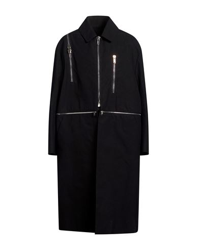 Man Overcoat & Trench Coat Black Size 36 Cotton