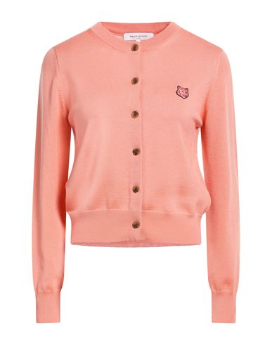 Maison Kitsuné Woman Cardigan Salmon pink Size XS Wool