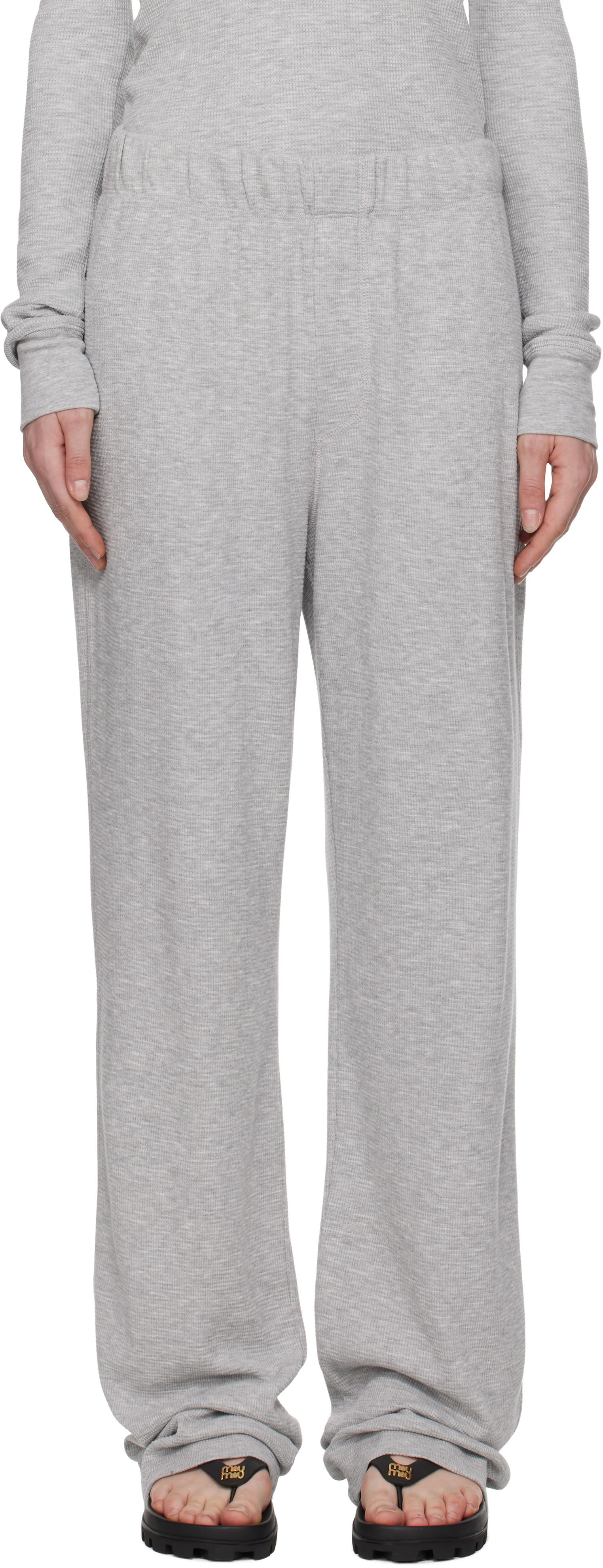 ÉTERNE Gray Thermal Lounge Pants