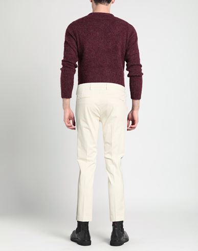 Man Pants Off white Size 38 Cotton, Elastane