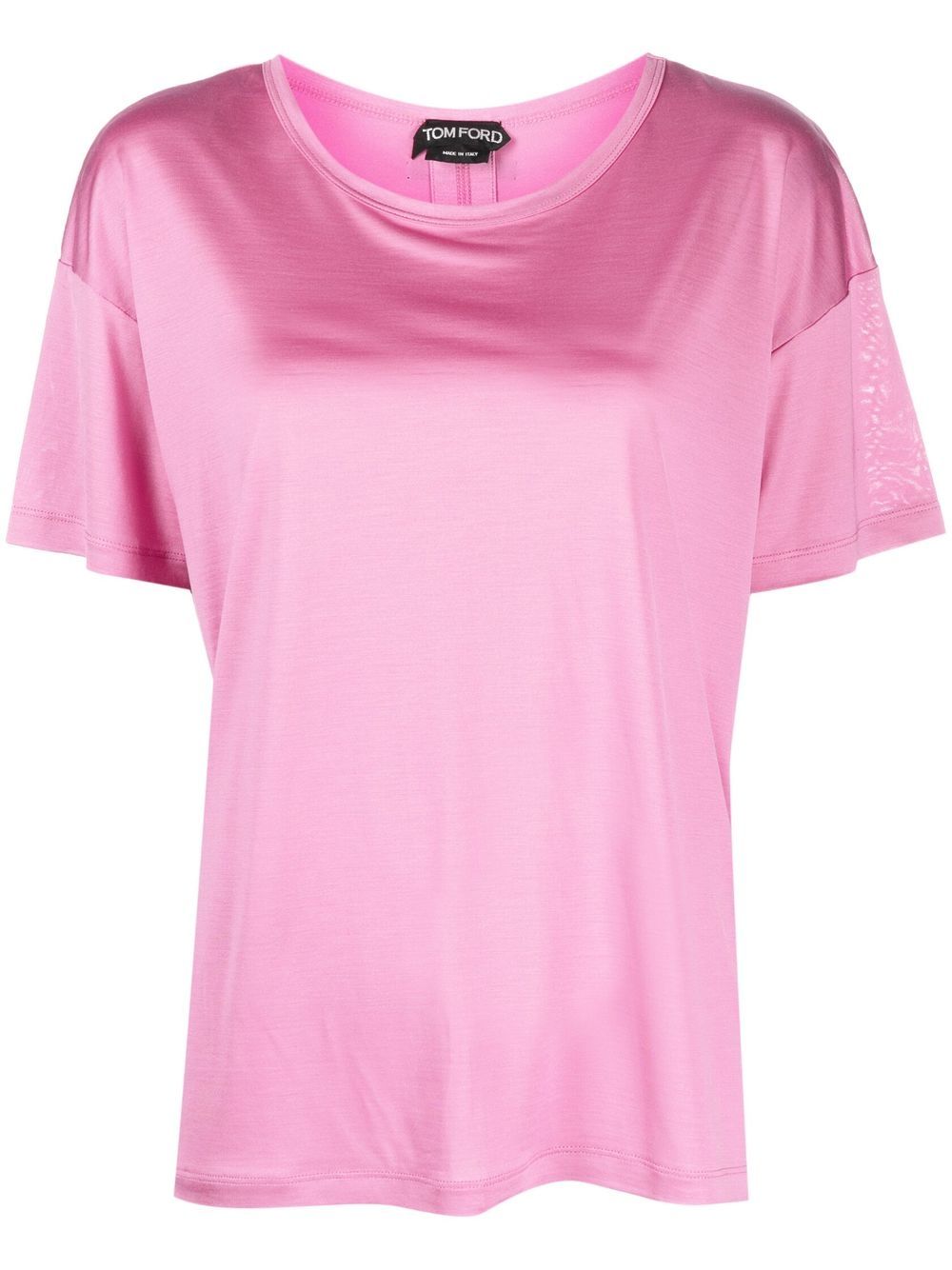 Short-sleeved silk T-shirt - Black