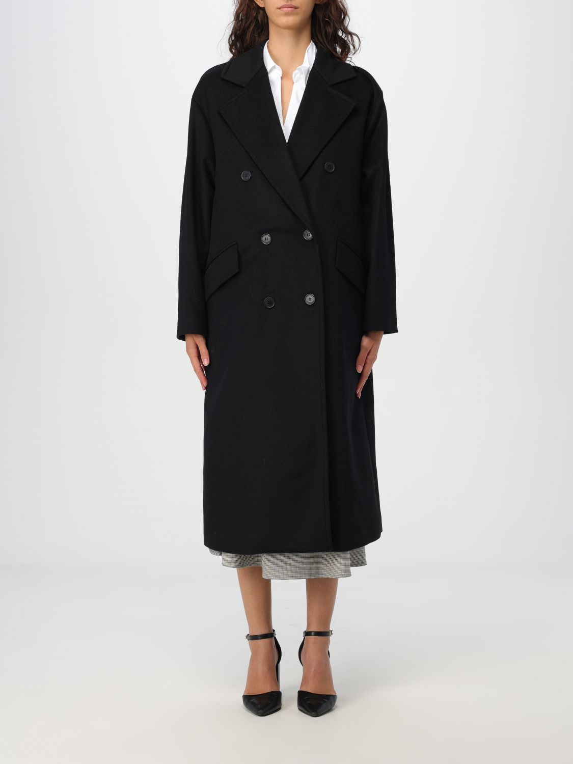 Double-breasted coat - Black