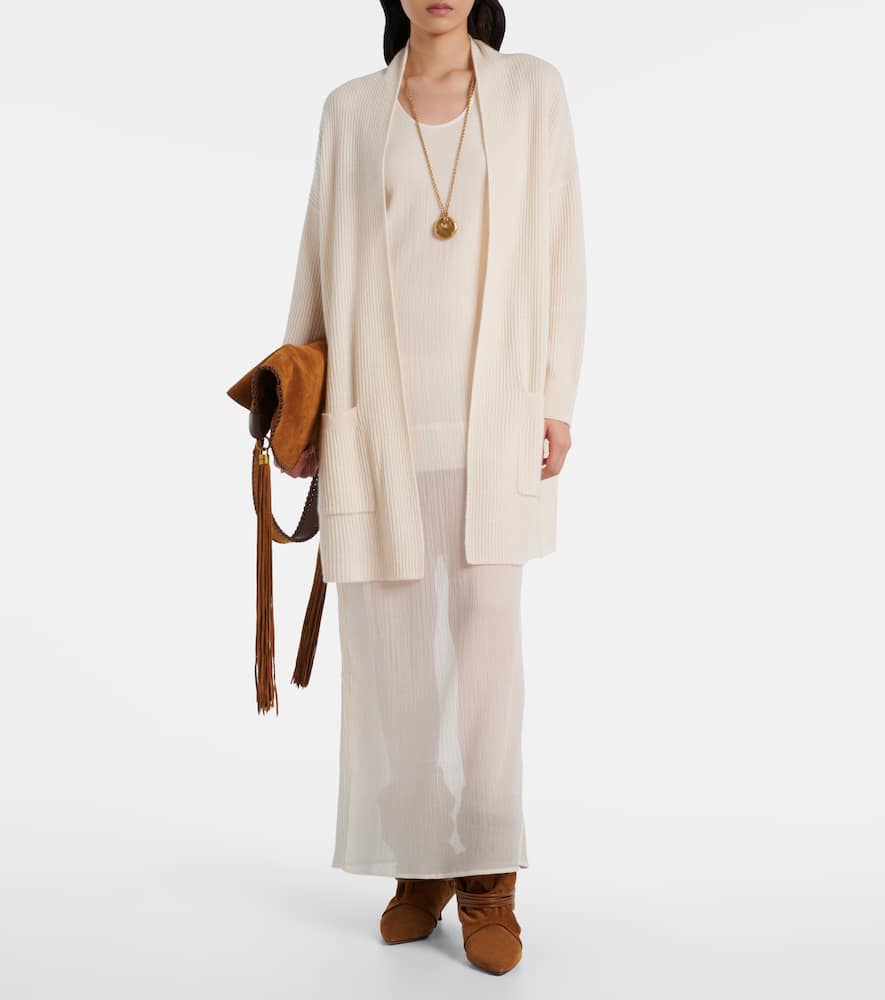 Ribbed-knit cashmere cardigan