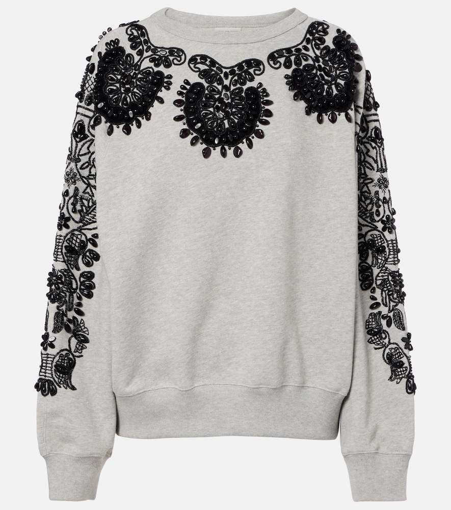 Embellished cotton jersey sweatshirt