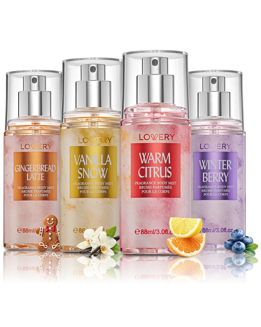 4pc Assorted Holiday Body Mist Fragrance Gift Set