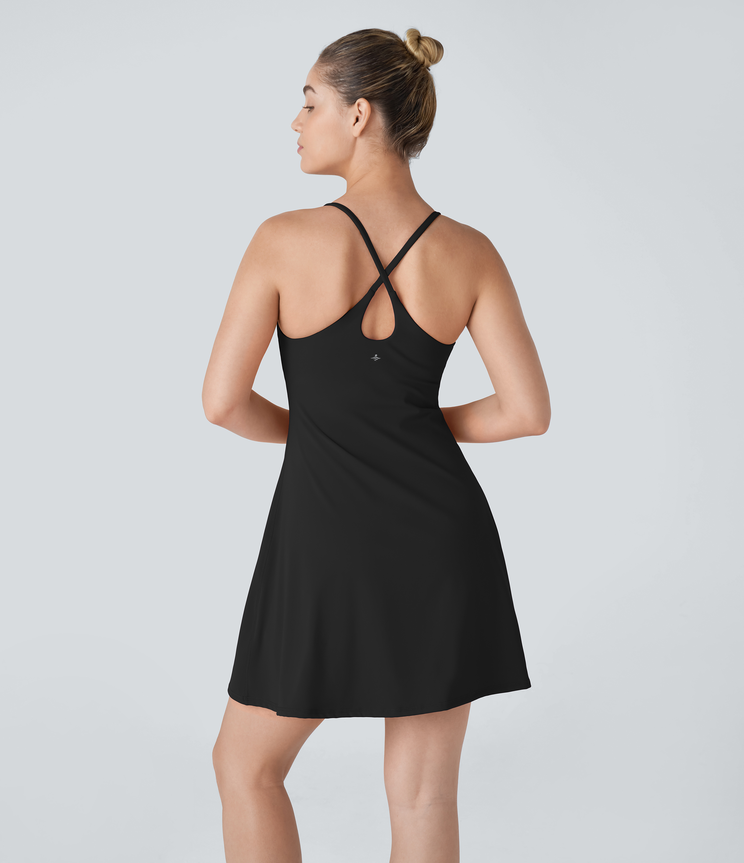 SoftlyZero™ Plush Backless Active Dress-Longer Length-Easy Peezy Edition Workout Dress - Black