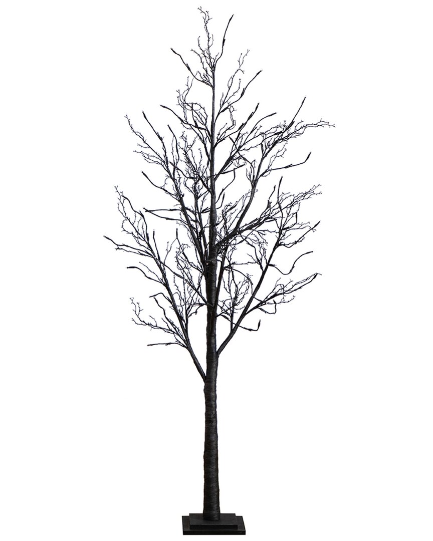6ft Pre-Lit Halloween Black Twig Artificial Fall Tree With 300  Orange & Purple LED Lights