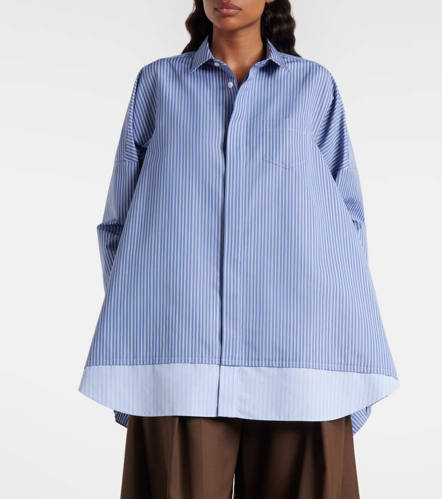 Striped oversized cotton-blend shirt