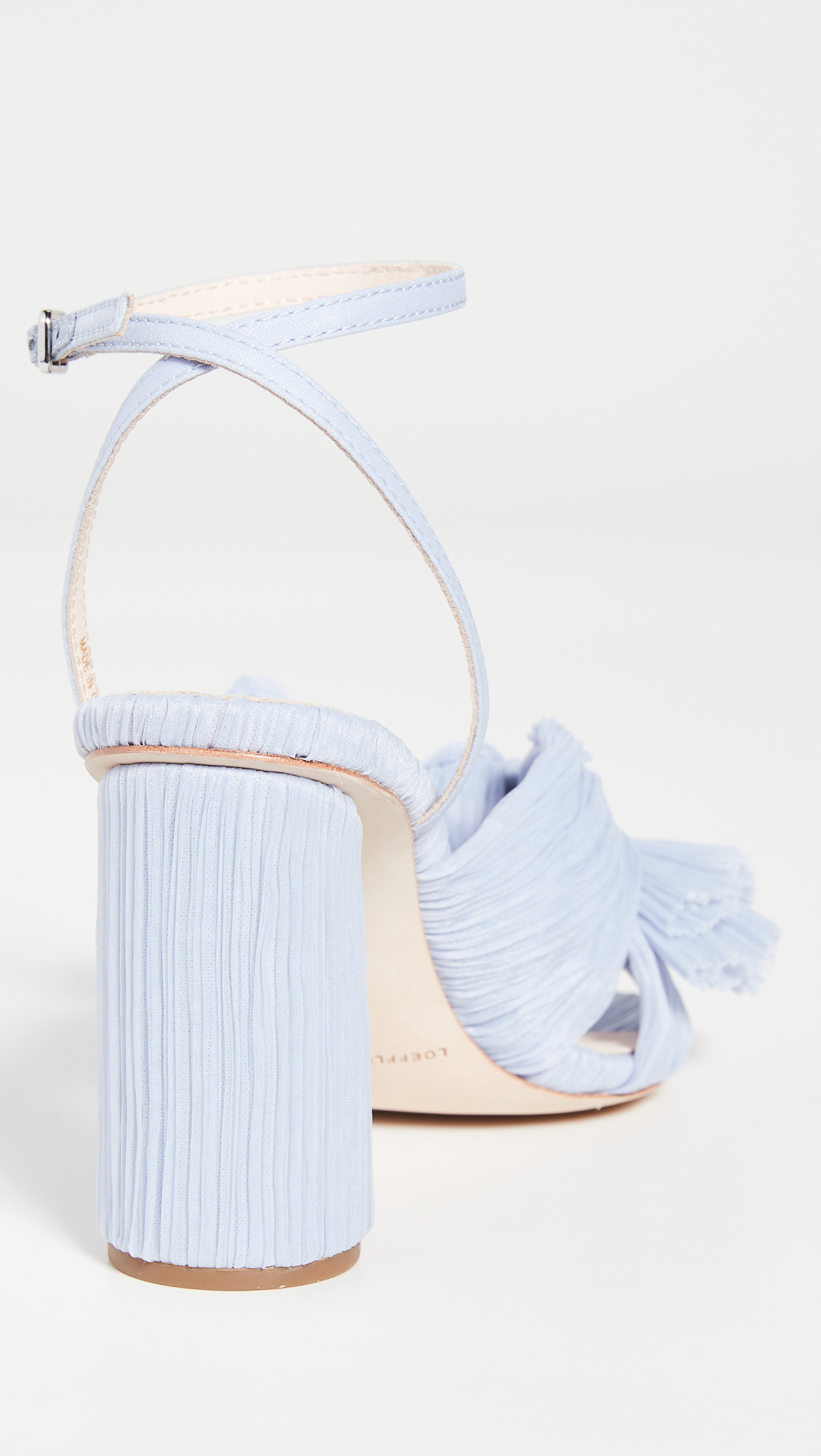 Camellia Pleated Bow Heel with Ankle Strap
