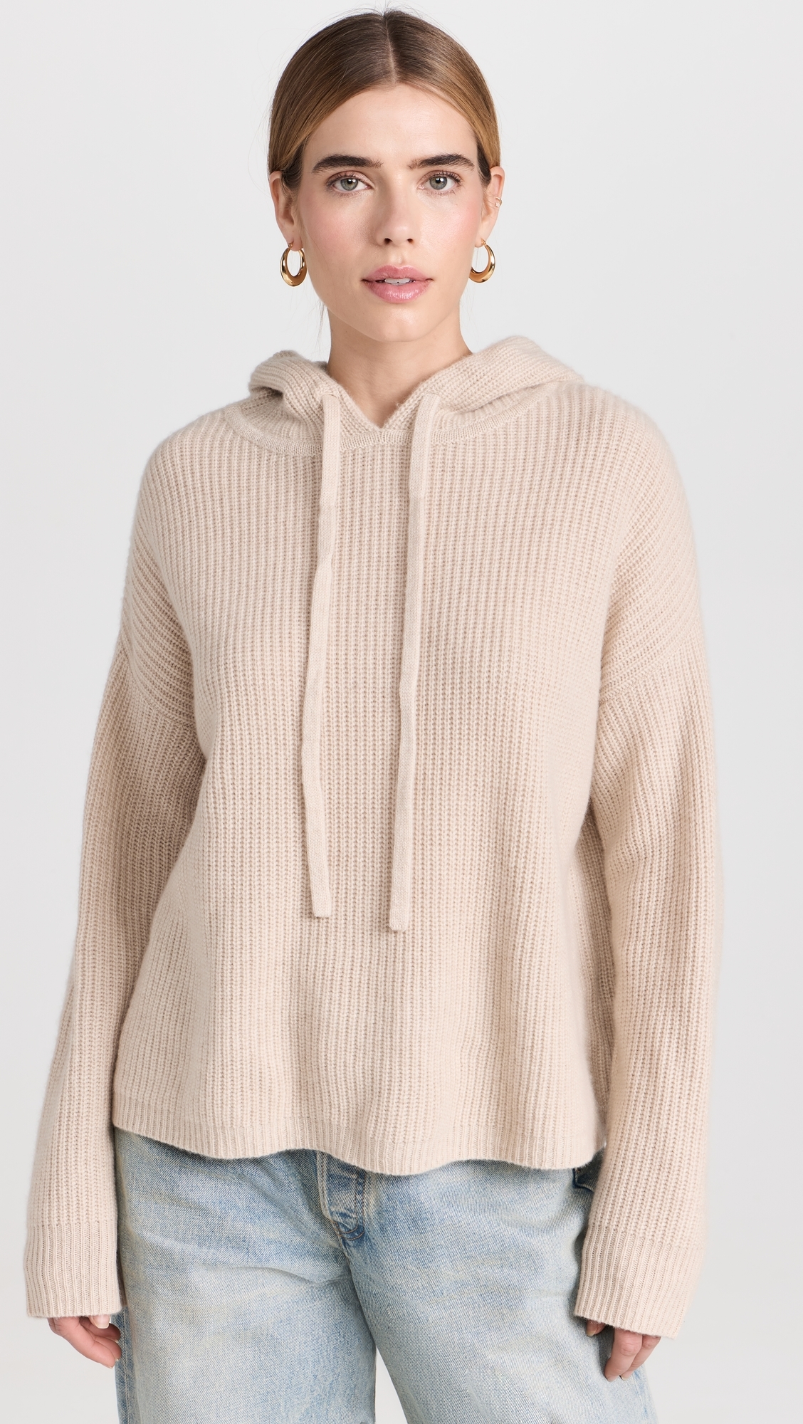 Cashmere Fisherman Hoodie Oatmeal