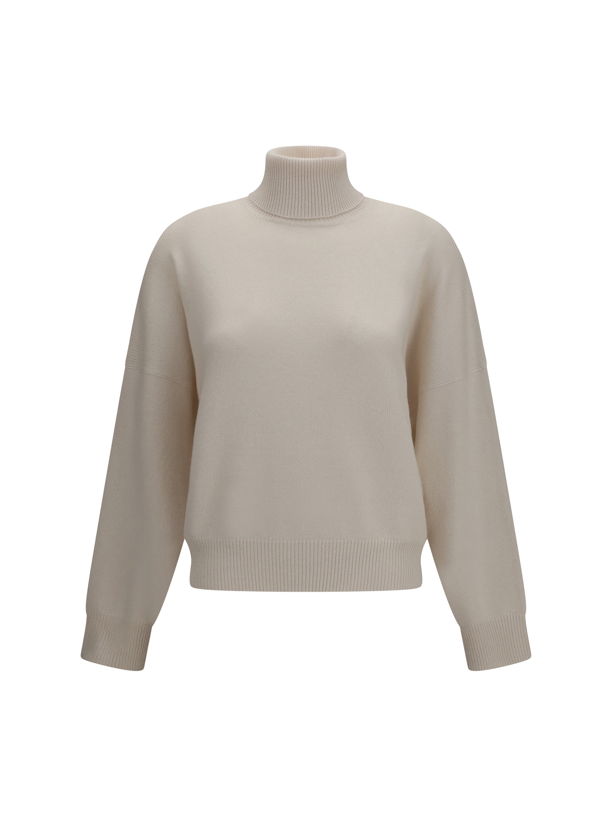 Cashmere Turtleneck Sweater — White