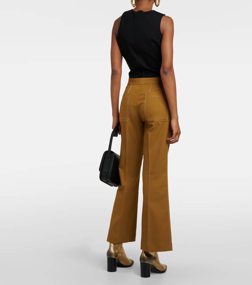 High-rise wide-leg pants