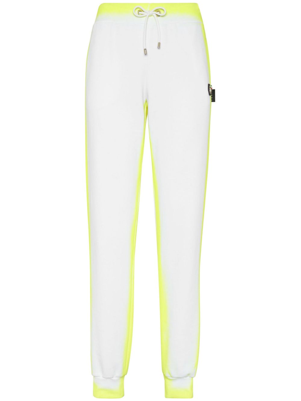 Fluo cotton track pants - White
