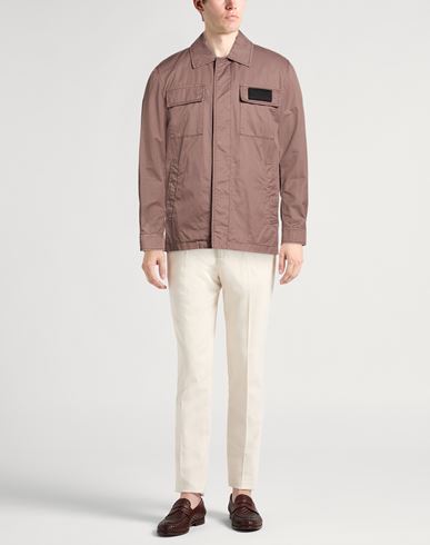 Man Shirt Light brown Size 38 Cotton, Polyester, Polyamide