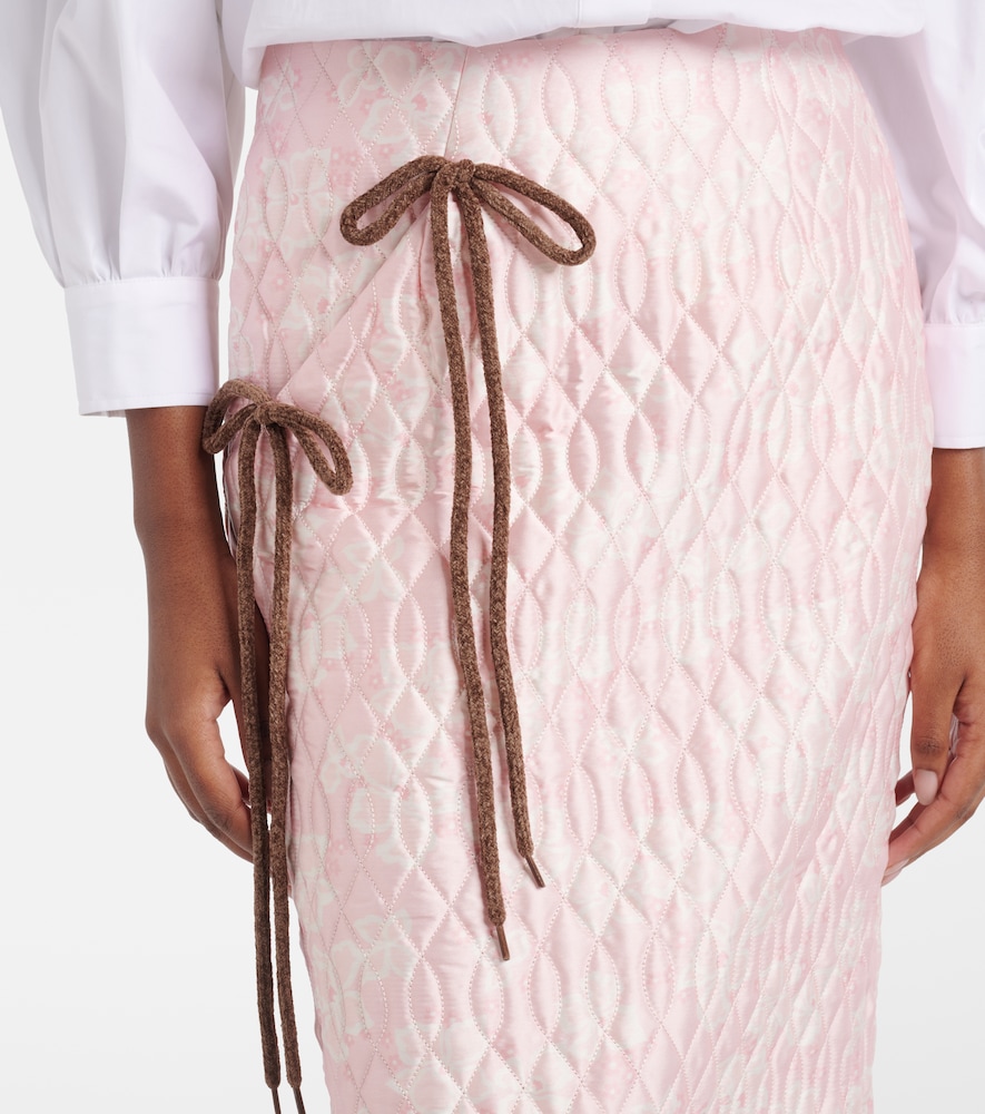 Floral quilted pencil skirt