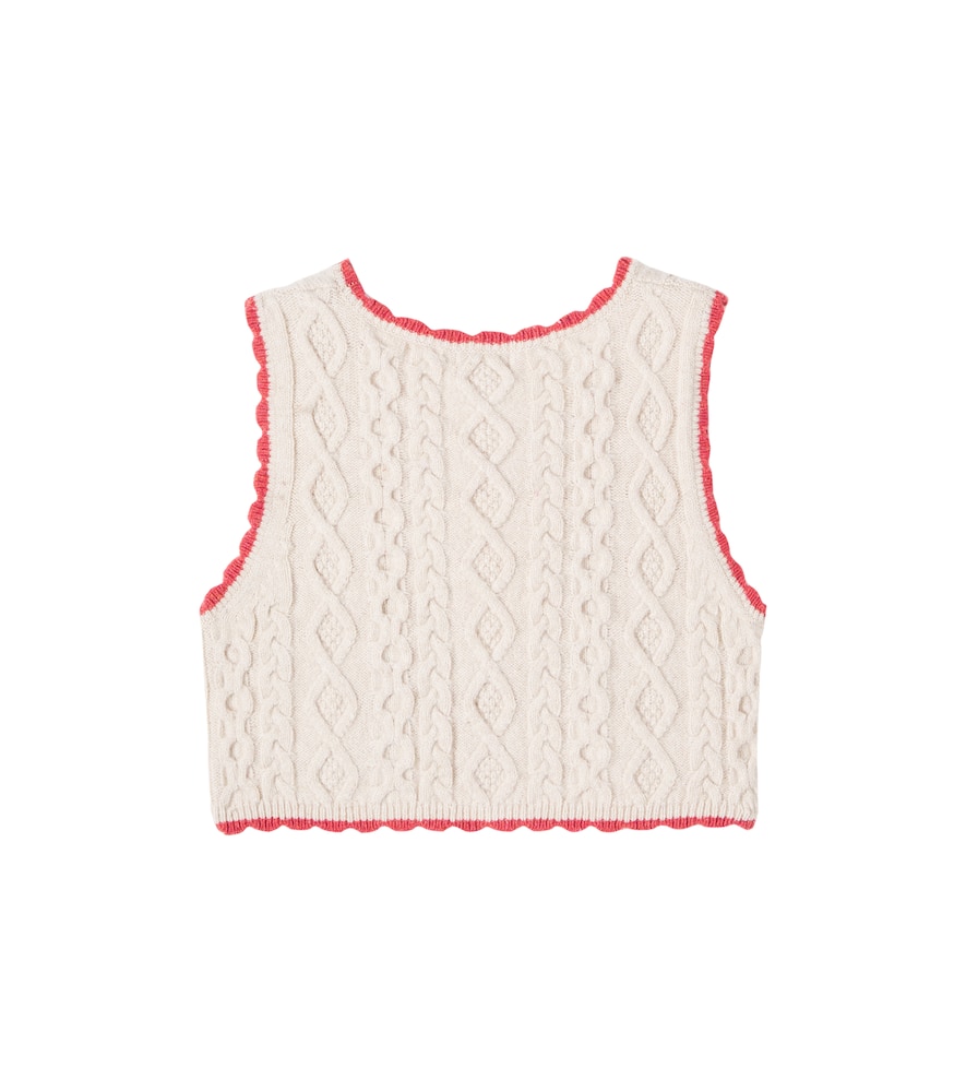 Sienna cable-knit wool-blend vest