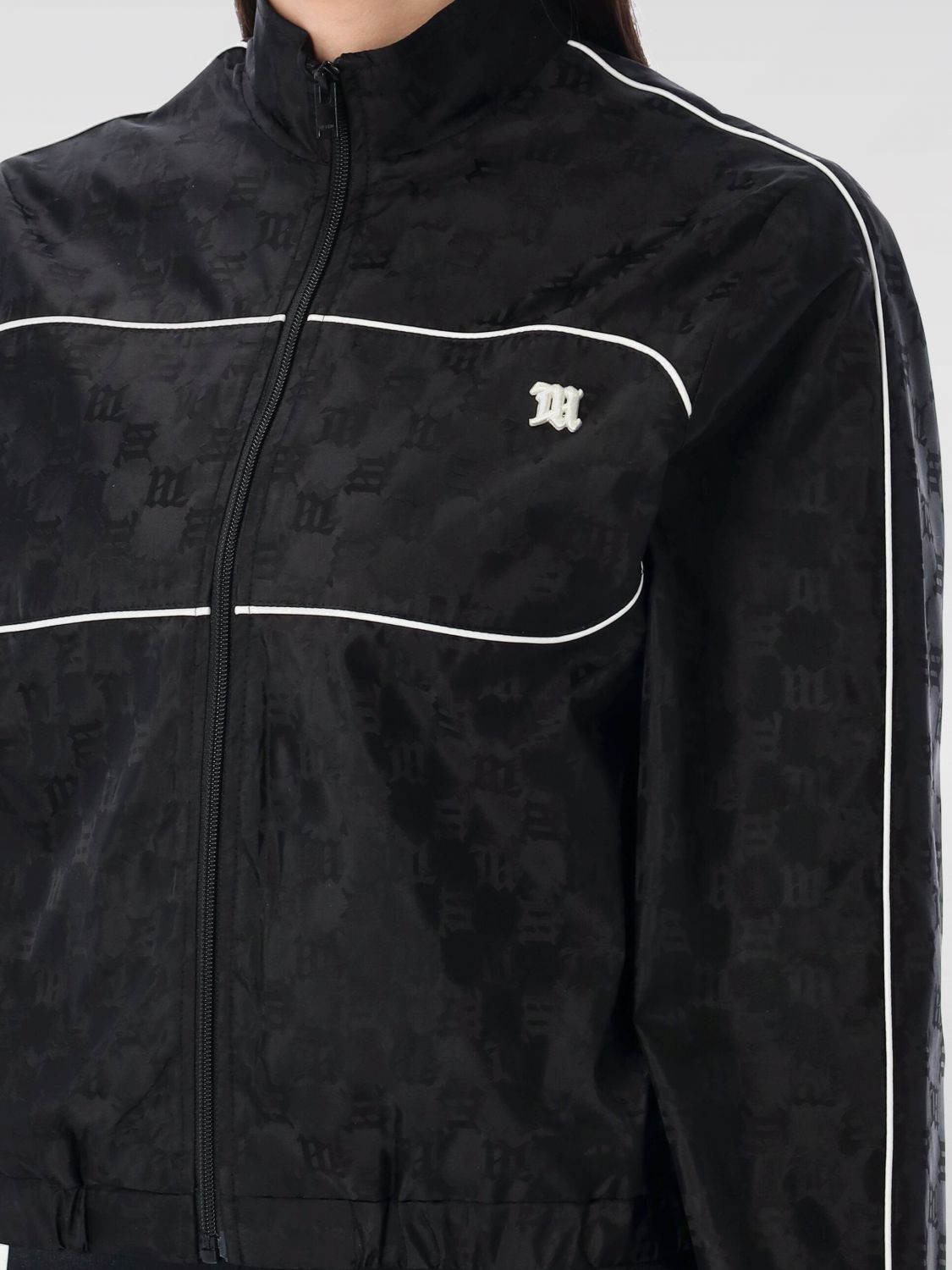 Monogram-print jacket - Black