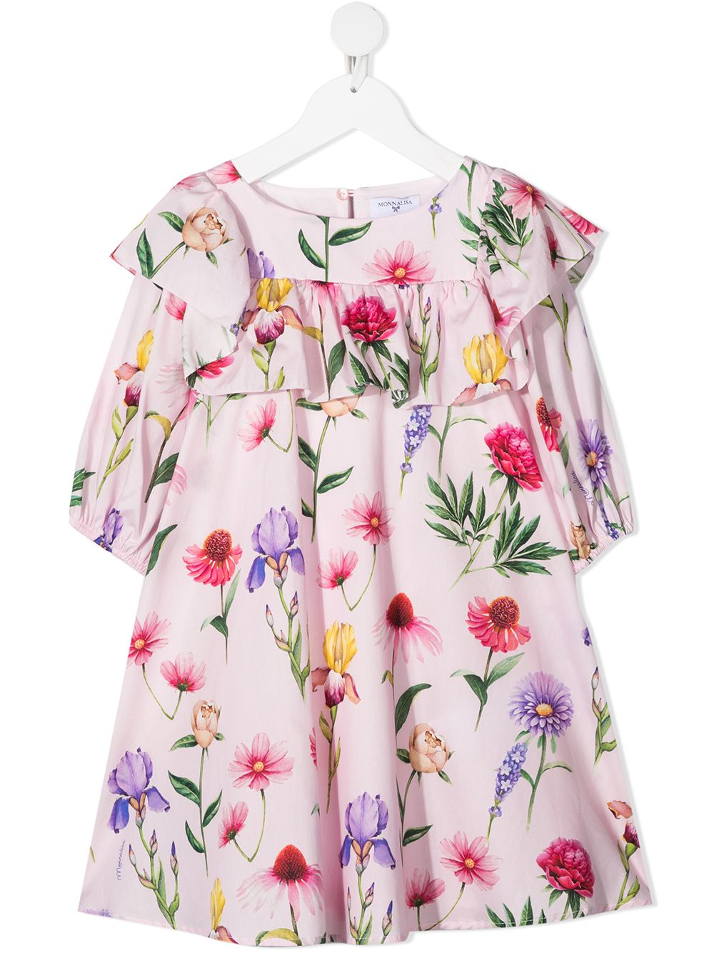 Floral ruffle shift dress - Pink