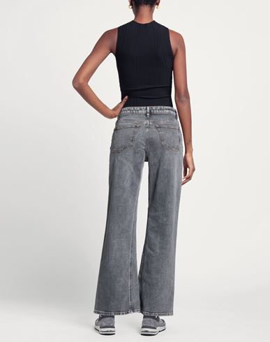 Woman Jeans Grey Size 27 Cotton, Elastane